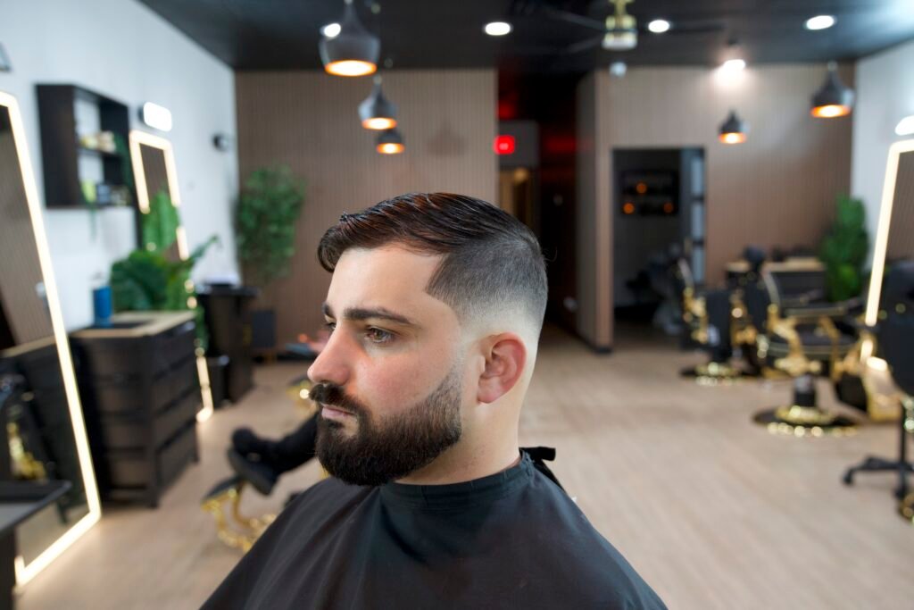 Beard trim lineup at Golden Barbershop Las Vegas